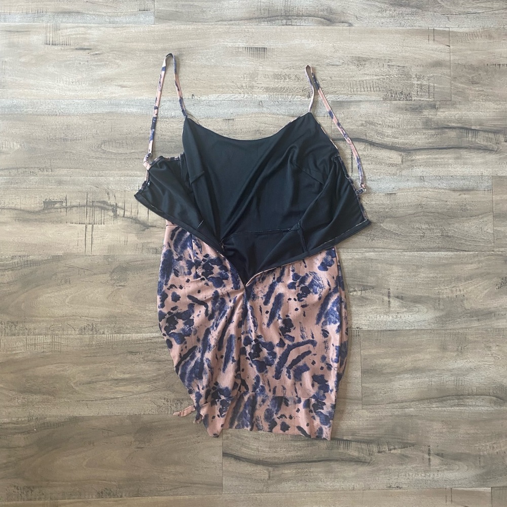 Floral Print Women Bodycon Dress Strap Skinny Mini Sundress Slit Hem Fashion NWT - Picture 11 of 13